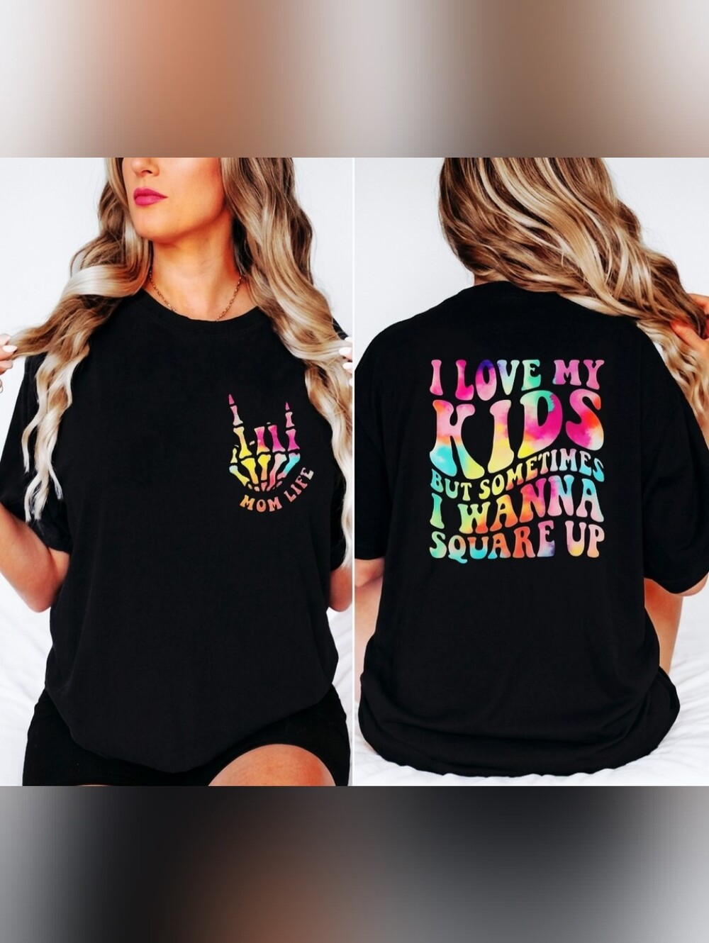 Mom shirt I love my Kids but want to square up Tie Dye Colorful Mama